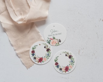 20x Hangtag "Schön, dass du da bist!" | Creamy Floral | Platzkarte | Namenskärtchen | Hochzeit | Gastgeschenk | Tischdeko