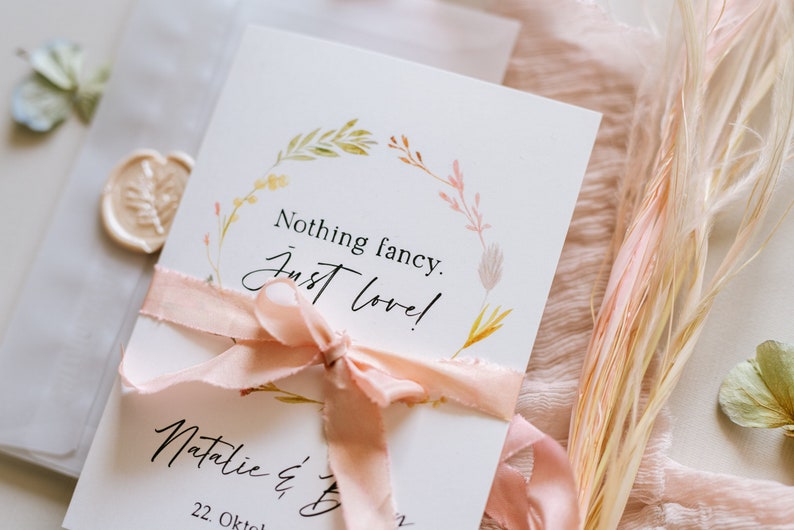 Folding Card Garden Wedding 30x Wedding Invitation Dried Flowers Spring Flowers Wedding Invitation Card Floral Boho Wedding