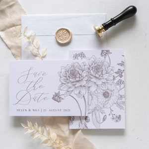 Musterkarte Hochzeitseinladung Fine Art Flowers, Einladungskarte, Einladung, Boho Wedding, Small Wedding,Soft Tones,Hochzeit,Elegant Bild 5