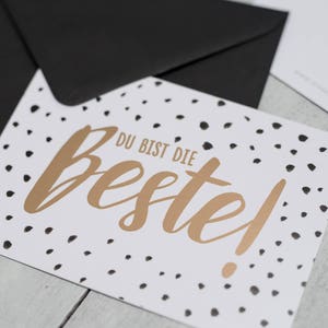 Wenskaart "U bent de beste!" met gouden print incl. envelop | Moederdag | Valtentin's Day | Jubileum | Beste vriend | Verjaardag