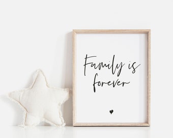Print "Family is forever" | Gift for the birth | Children's room | Baby shower | Birthday | Baptismal gift | Sponsored child | Wedding | Christmas