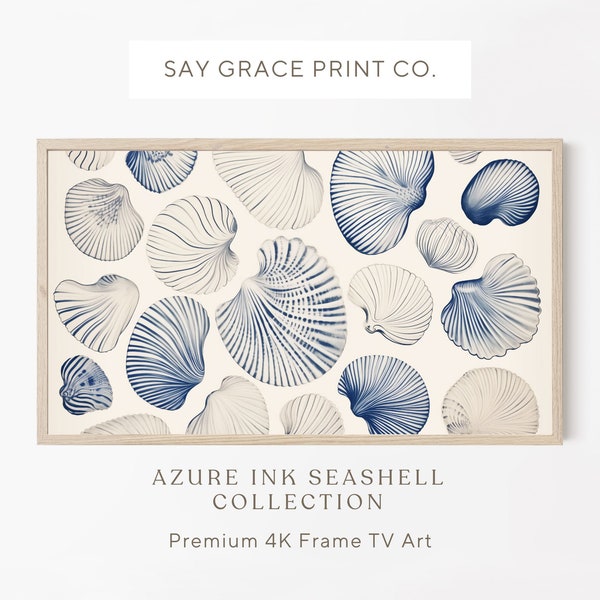 Samsung Frame Tv Art, Seashell Tv Art, Coastal Frame Tv Art, Summer Tv Art, Ocean Tv Art, Kitchen Art, Dining Art, Seaside Chic Tv Art