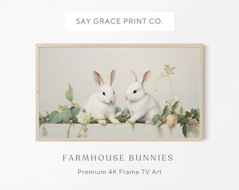 Farmhouse Bunnies Samsung Frame TV Art: Spring Easter Decor (Digital Download)