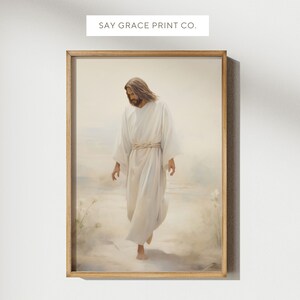 PRINTABLE Jesus Portrait Art, Path Of Faith, Jesus Saviour, Jesus Christ Portrait, Christian Gift, Religious Wall Art, Vintage Oil Painting