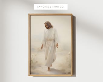 PRINTABLE Jesus Portrait Art, Path Of Faith, Jesus Saviour, Jesus Christ Portrait, Christian Gift, Religious Wall Art, Vintage Oil Painting