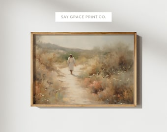 PRINTABLE Jesus Art, Come Follow Me. Christ Portrait, He Is Risen, Vintage Oil Painting, Bible Verse, Jesus Christ Art, Bible Wall Art