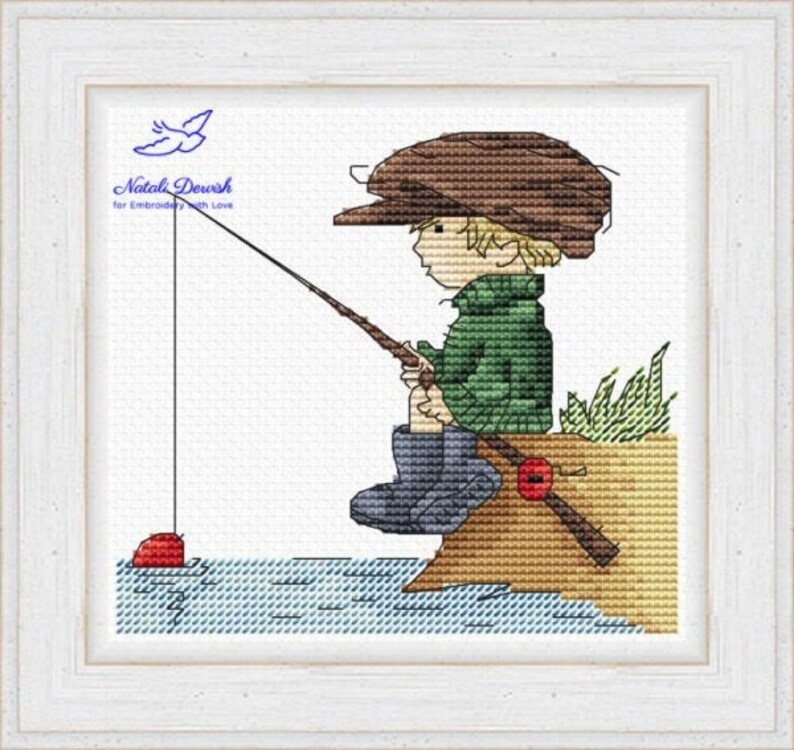 Fisherman Cross Stitch Boy Cross Stitch Pattern PDF Instant Etsy