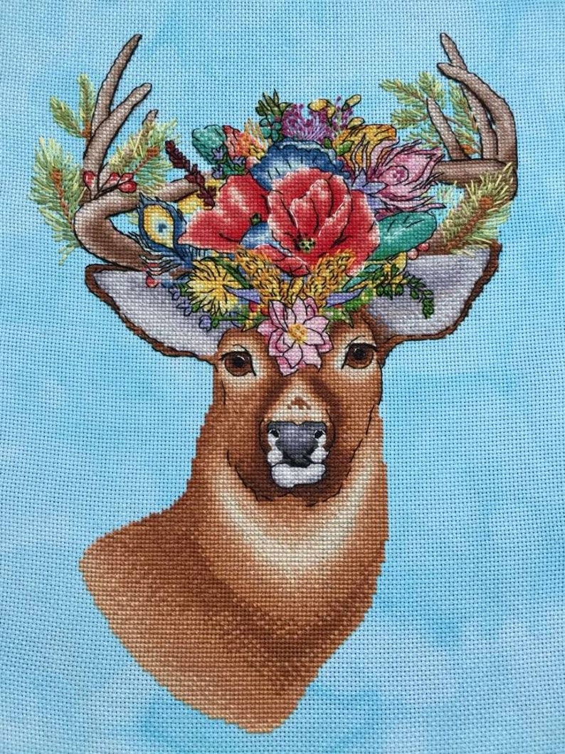Deer Cross Stitch Pattern PDF Instant Download Embroidery Cute - Etsy