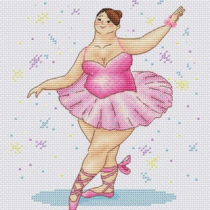Balerina Cross Stitch Pattern PDF Instant Download Embroidery Cute Wall Decor