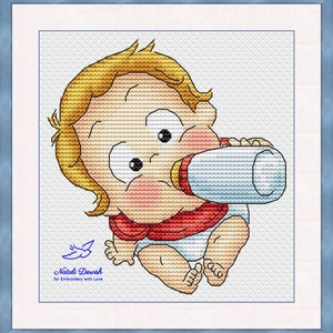 Baby Boy Cross Stitch Pattern  PDF Instant Download Embroidery Cute Decor Nursery Cross Stitch Baby Cross Stitch