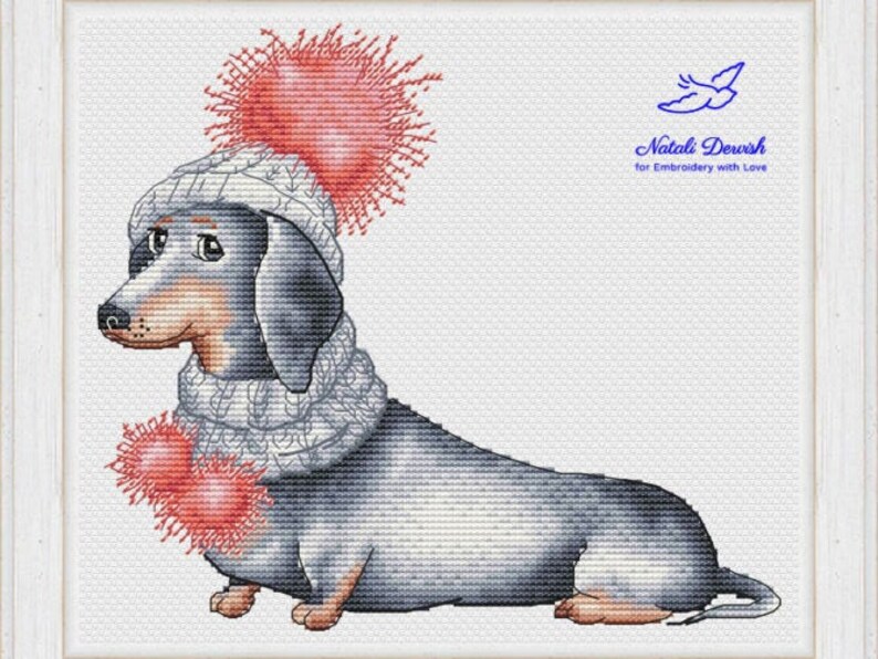Dachshund Cross Stitch Pattern PDF Instant Download Embroidery Etsy