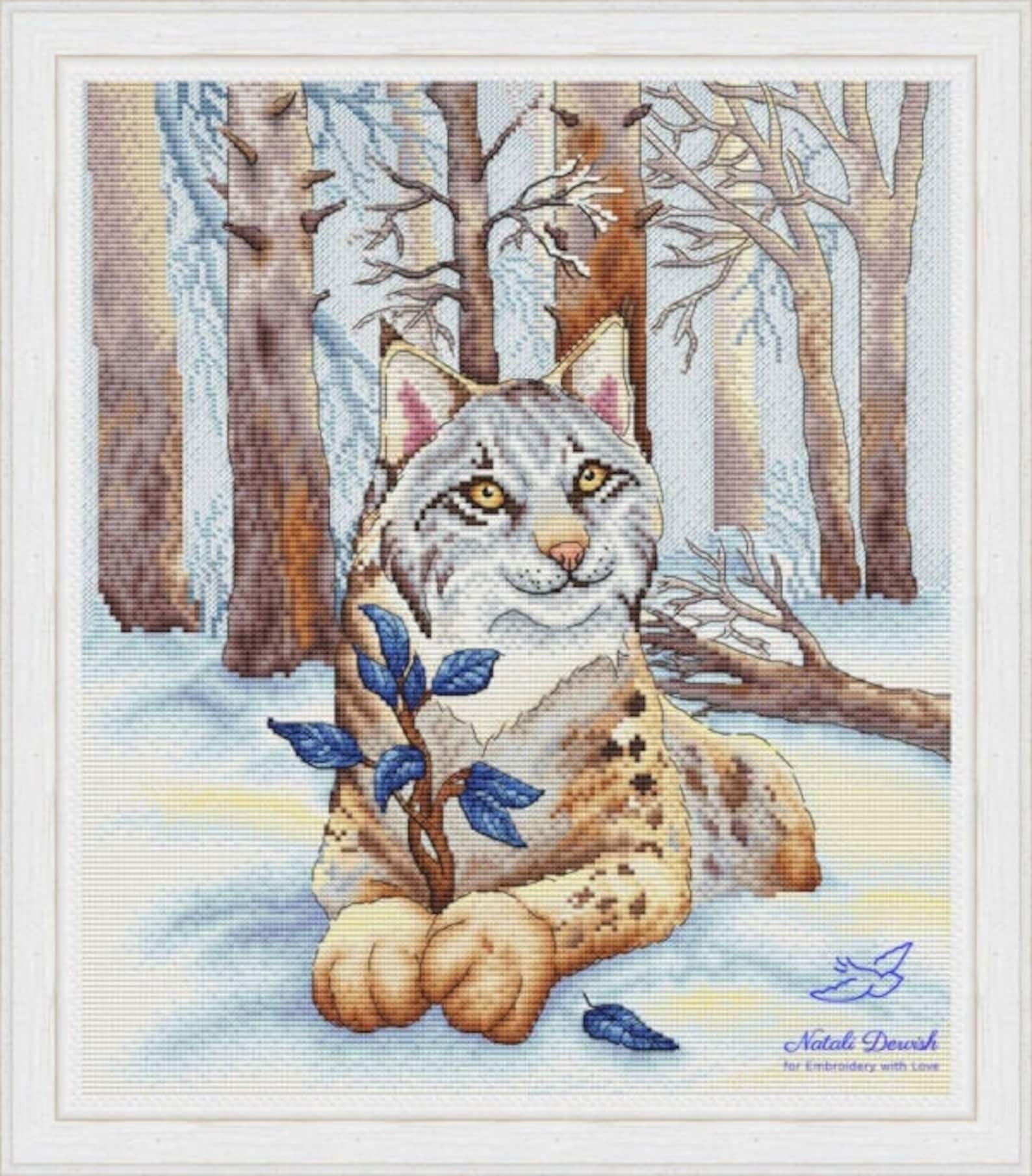 Lynx Cross Stitch Pattern PDF Instant Download Embroidery Cute Etsy