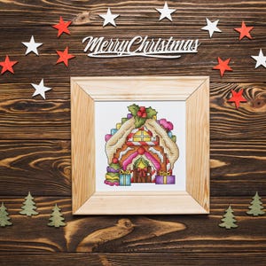 Gingerbread house cross stitch pattern PDF digital download, Christmas house cross stitch, Christmas cross stitch, Xmas cross stitch decor