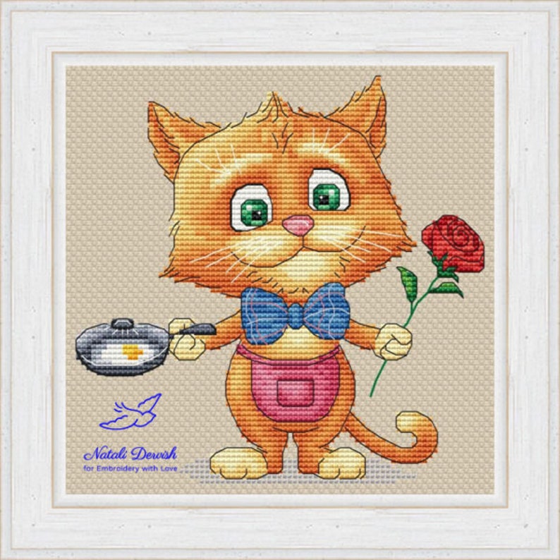 Cat Cross Stitch Pattern PDF Instant Download Embroidery Cute Etsy