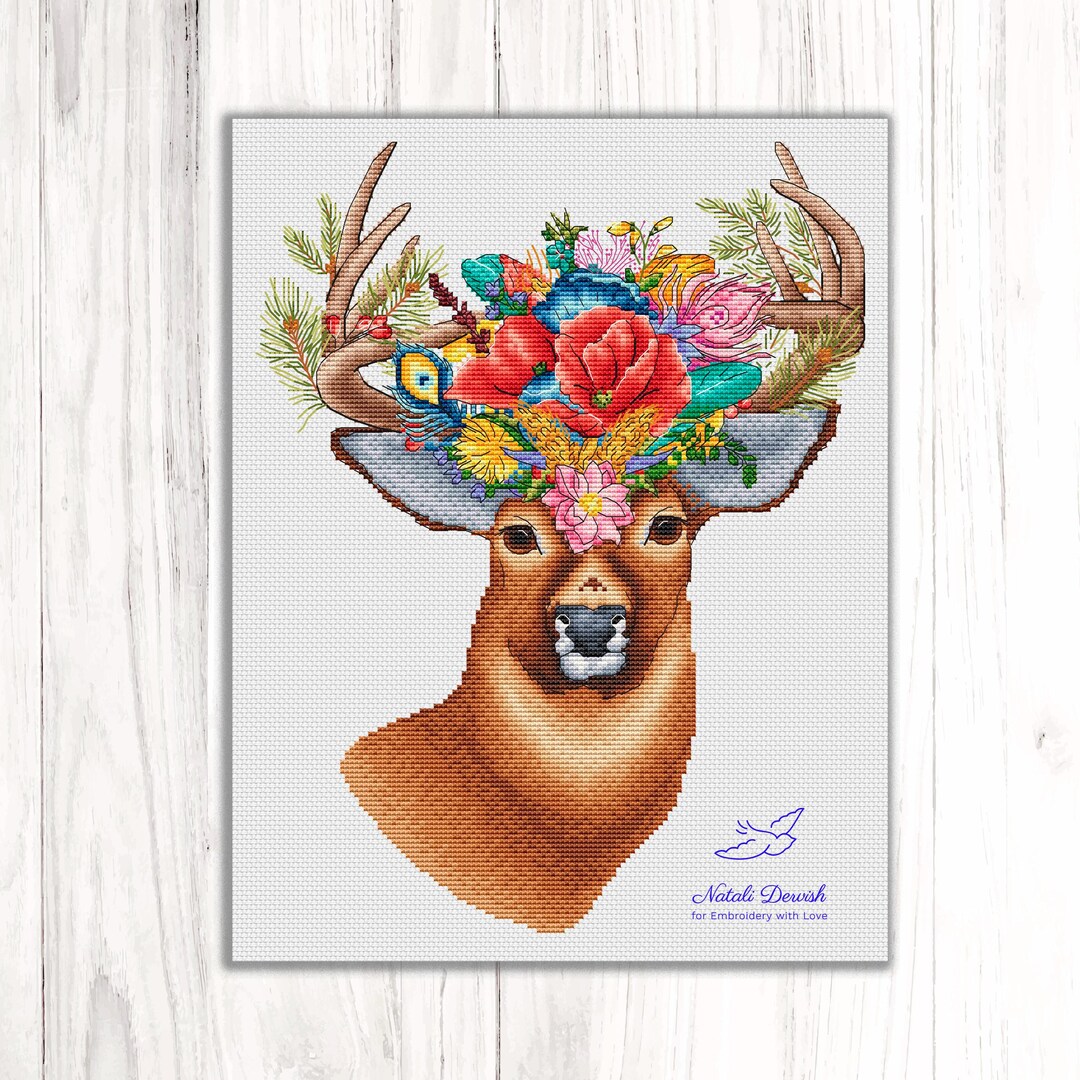 Deer Cross Stitch Pattern Pdf Digital Download, Spirit of the Forest ...