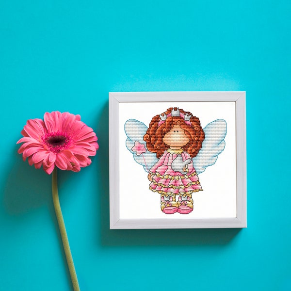 Tooth Fairy cross stitch pattern PDF, Tilda Doll cross stitch, Girl cross stitch, Cute cross stitch, Hand embroidery pattern, Gifts for girl