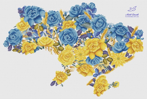 Ukraine Cross Stitch Pattern PDF Instant Download Wall Decor - Etsy