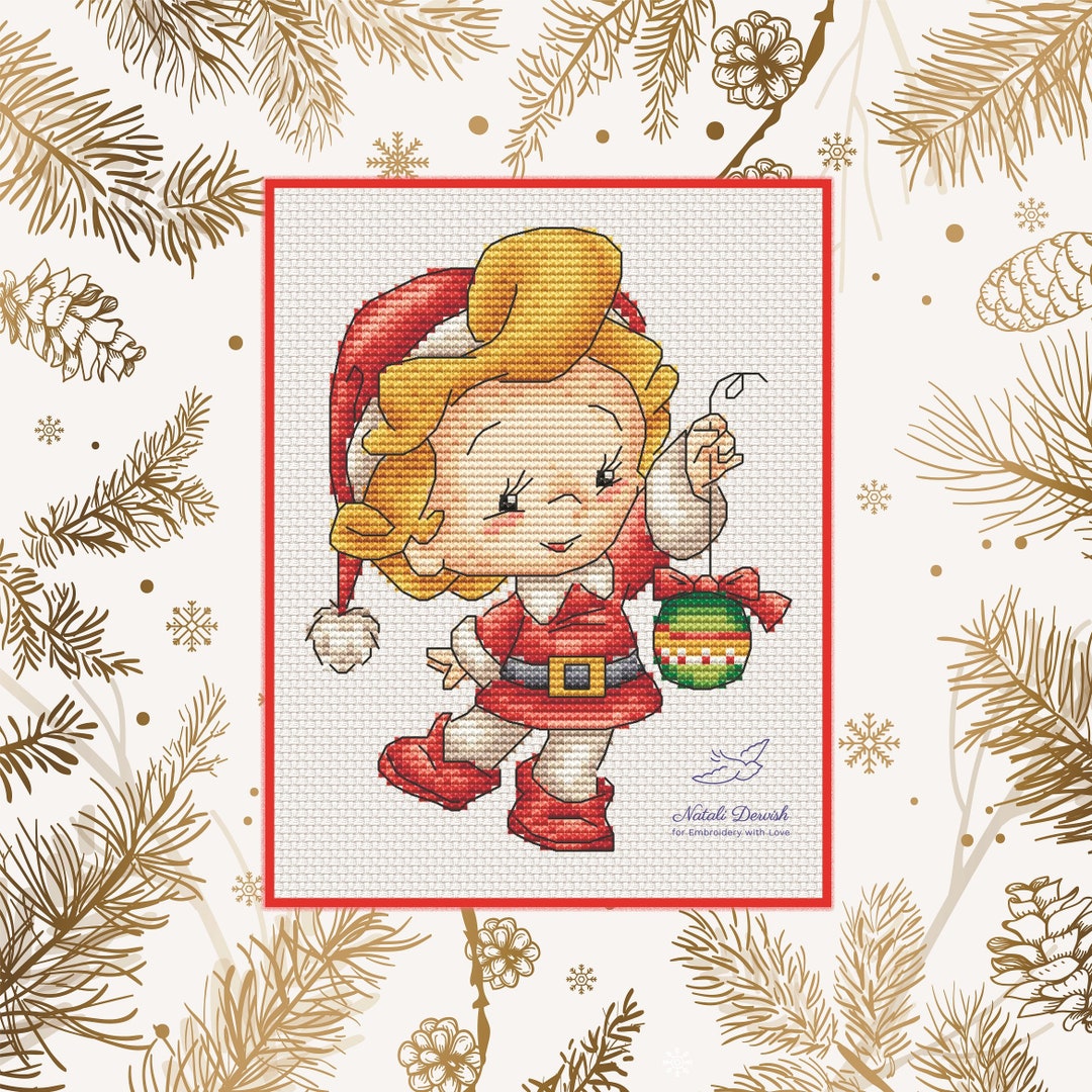 Christmas Elf Cross Stitch New Year Cross Stitch Pattern PDF Etsy