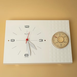 vintage Weimar Plastic Wall Clock / Kitchen Timer Clock / White / made in Gdr / Work!