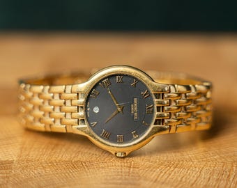 Vintage Raymond Weil Geneve Women's Watch: 18K Gold Plated Swiss