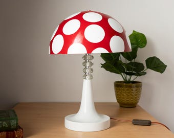 Vintage Hongaarse Szarvasi-tafellamp – bureaulamp paddenstoel uit het midden van de eeuw – ruimtetijdperk licht – retro verlichtingsdecor jaren 70