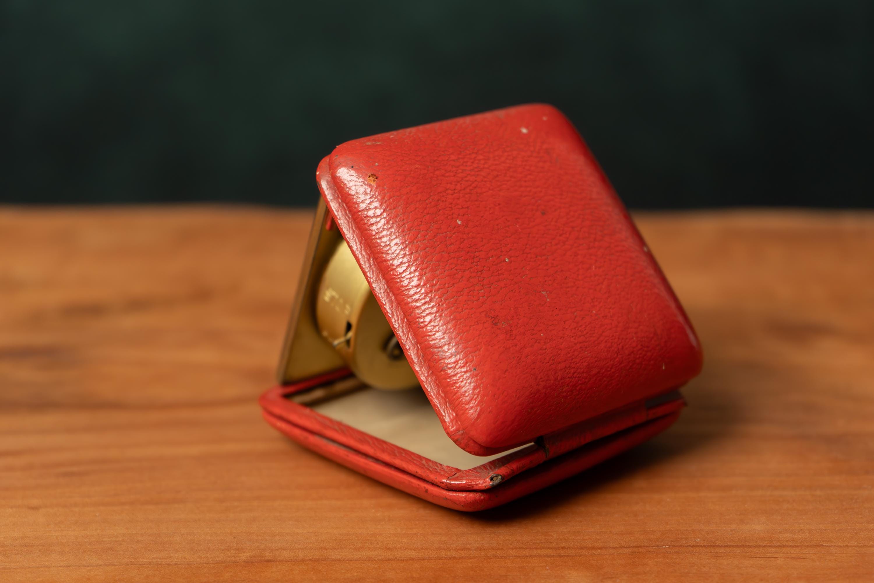 ヴィンテージ BLESSING トラベルアラームクロック：西ドイツ製、レザー