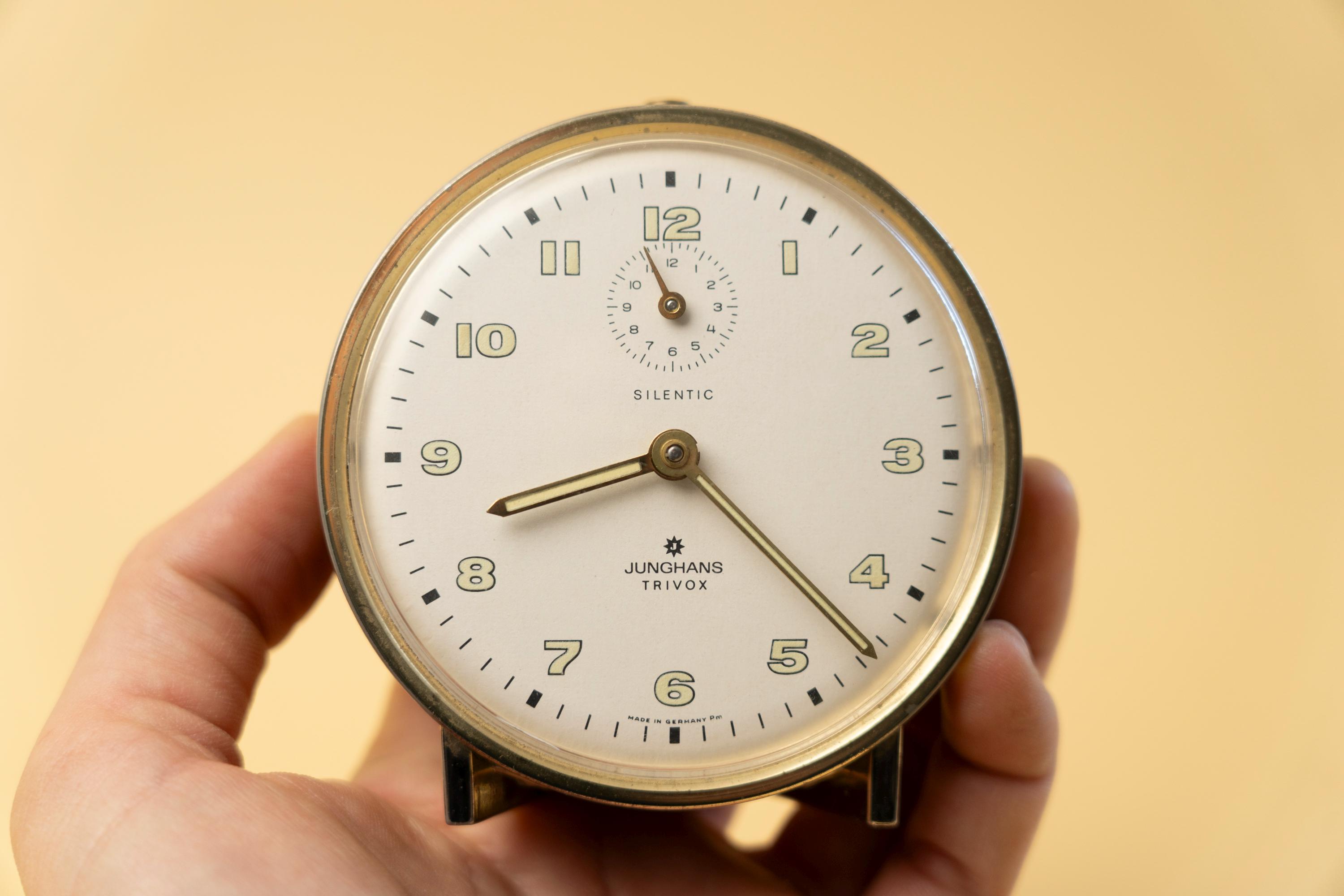 Vintage Junghans Trivox Alarm Clock: Mechanical Wind-up, Office