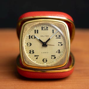 Horloge de voyage DELUXE vintage / Horloge mécanique / Réveil / Décoration de bureau / Horloge à remonter / Travail !