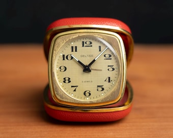 ヴィンテージ PETER 旅行用目覚まし時計、ドイツ製機械式巻き上げ式