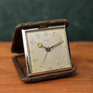 ヴィンテージ PETER 旅行用目覚まし時計、ドイツ製機械式巻き上げ式