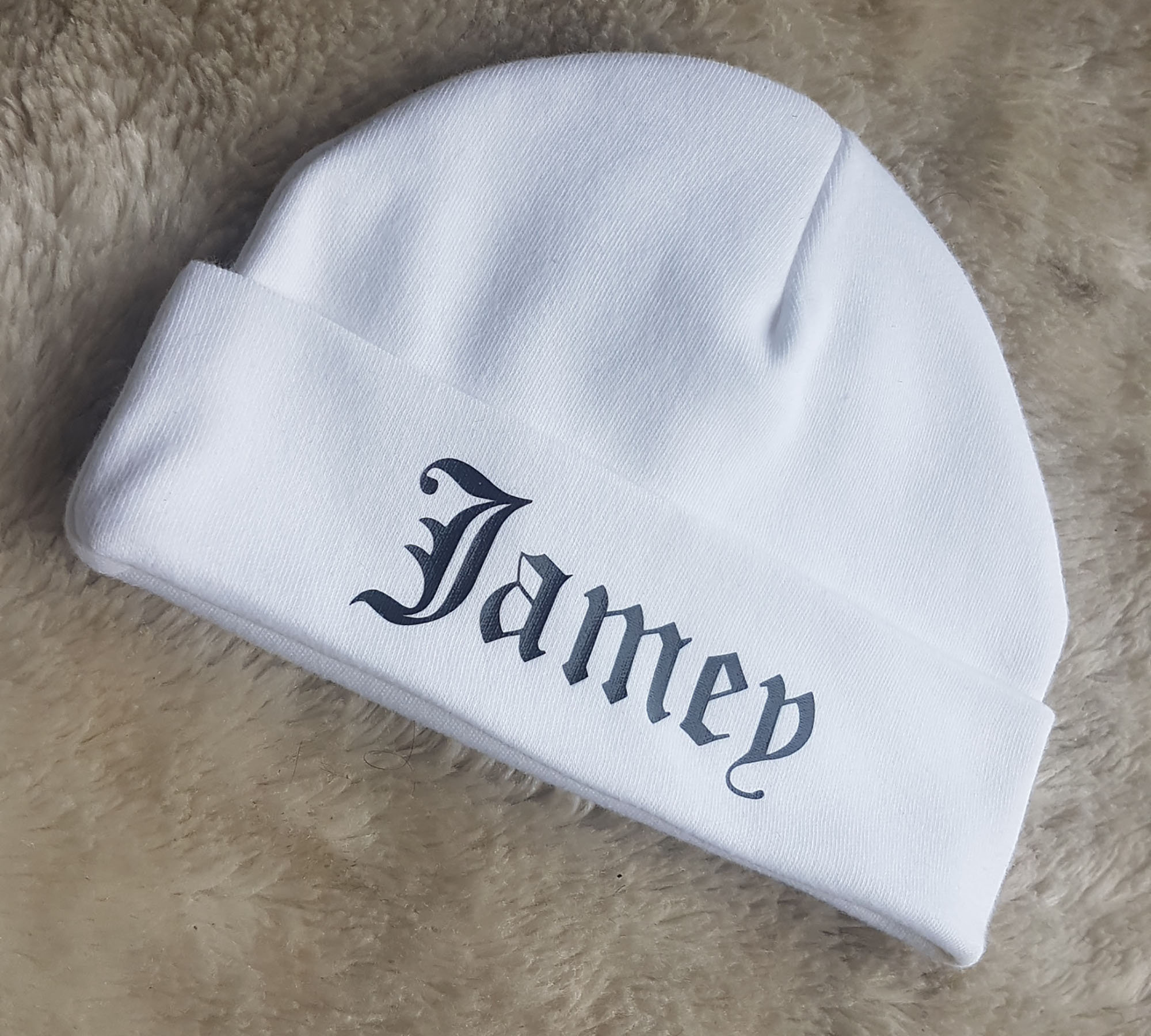 Custom Personalised Name Baby Beanie Hat Name in Gothic Etsy UK