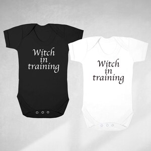 Witch in training baby bodysuit, alternative baby gift