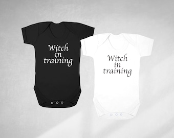 Witch in training baby bodysuit, alternative baby gift