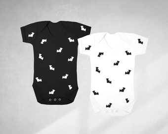 Bat print baby bodysuit, baby bat romper, bat outfit for baby