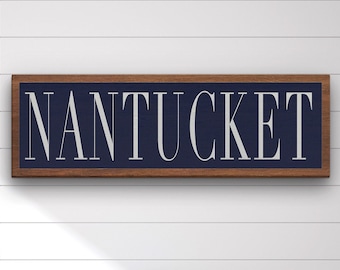 Nantucket Decor, Nantucket Wall Hanging, Nantucket Art, Large Canvas Sign, Beach Decor, ACK, Nantucket Sign, Coastal Decor, Nantucket Whale