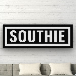 South Boston Sign Wall Hanging | Clean & Vintage Distressed Metal Look | Large - Small Southie Home Decor | Neighborhood Sign | Gift For Him