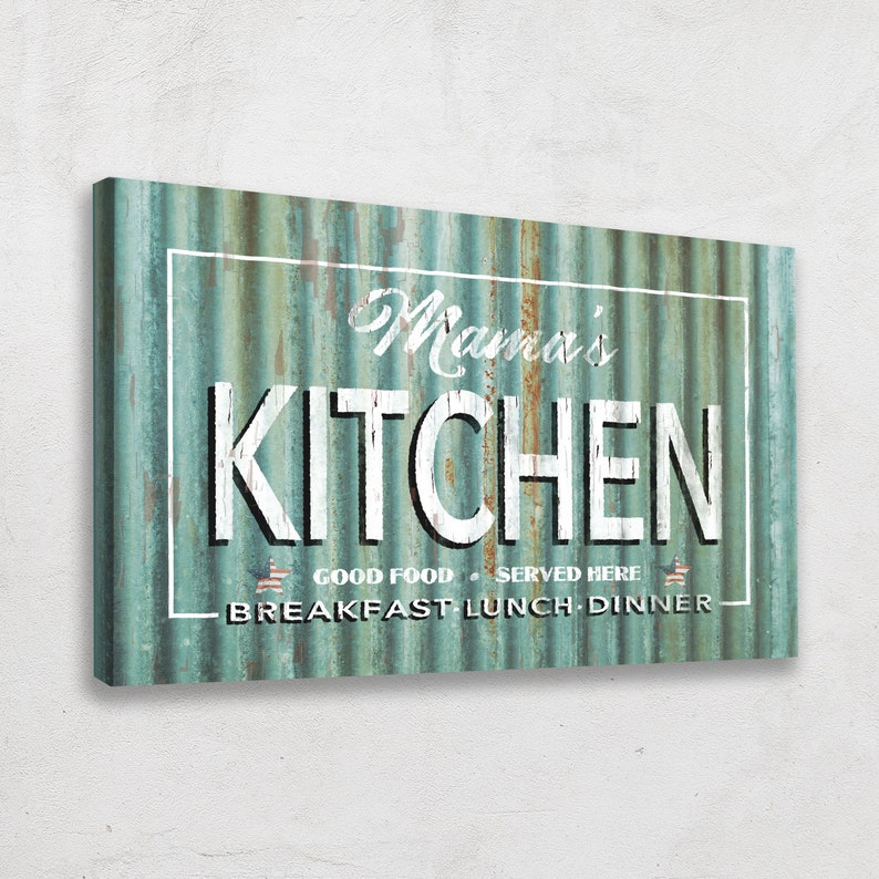Personalized Tin Kitchen Signs Vintage Rustic Metal Look Etsy