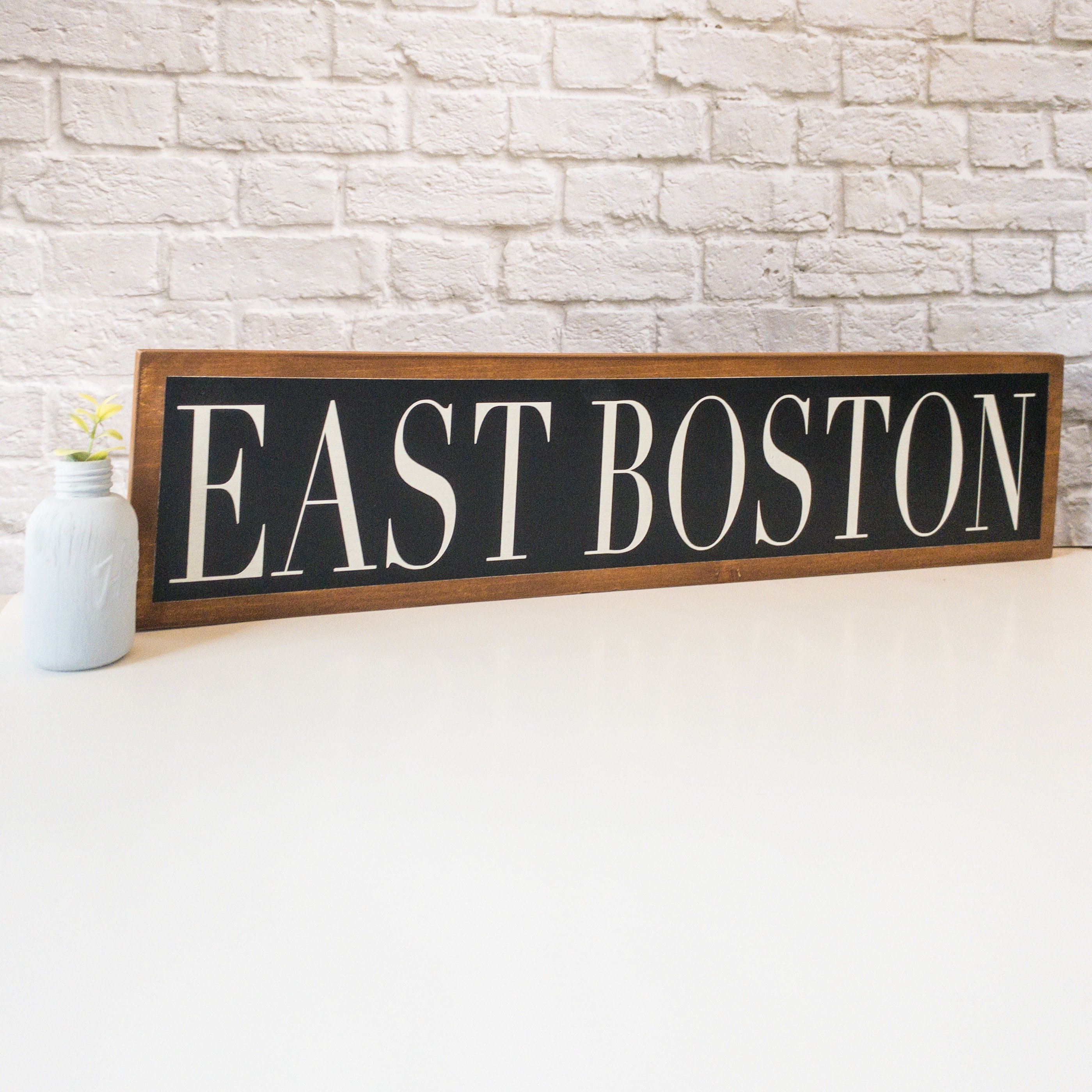 East Boston Sign Eastie Boston Sign Wood Sign Boston MA Etsy