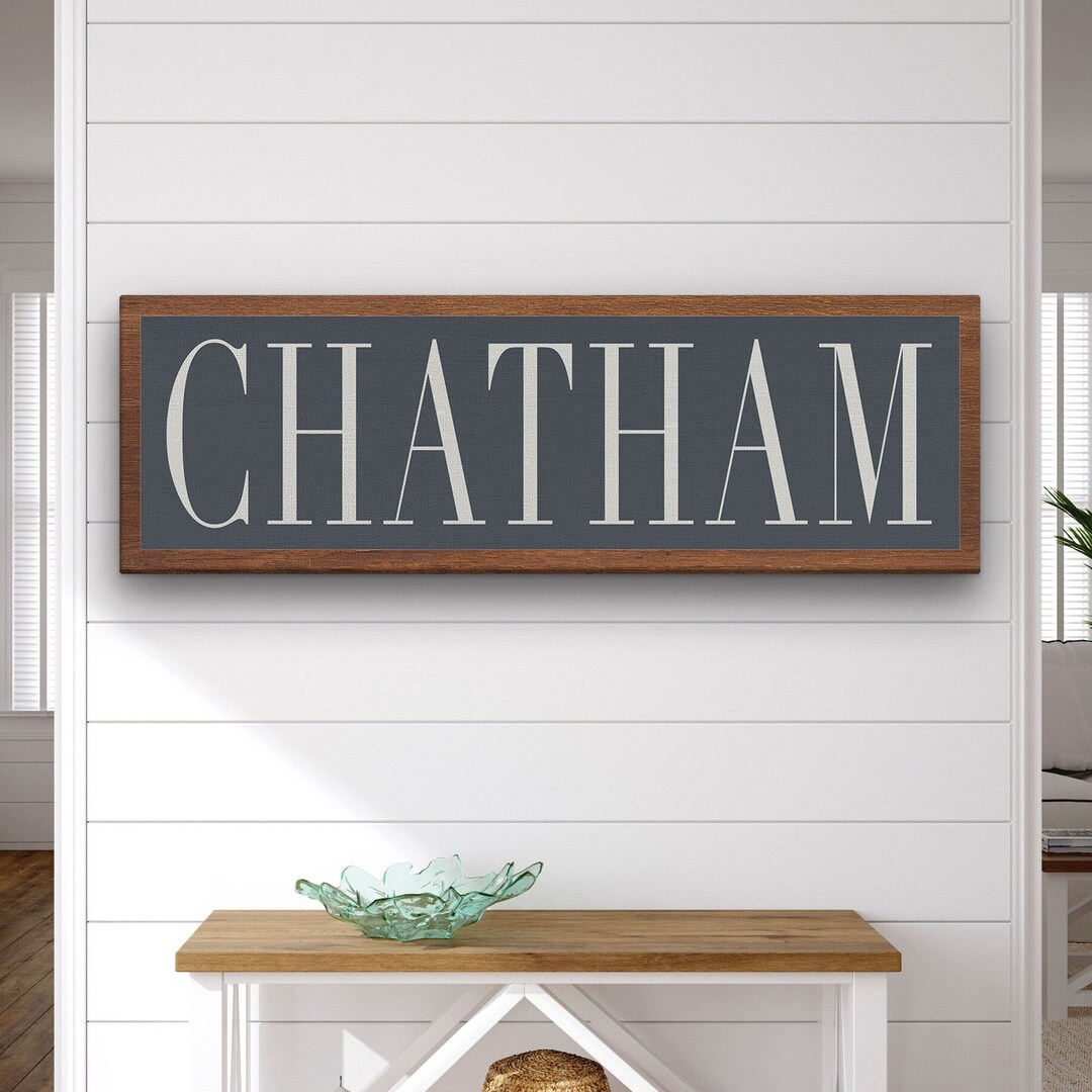 Chatham Sign, Cape Cod Sign, Large Canvas Sign, Cape Cod MA, Coastal