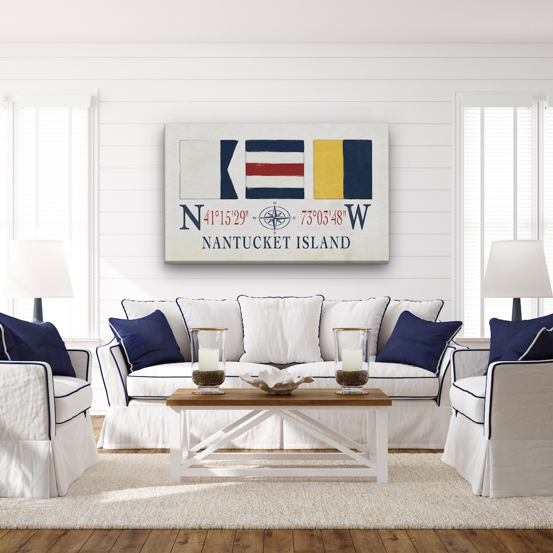Nantucket Sign, Latitude Longitude Nantucket House Sign, Nautical Decor ...