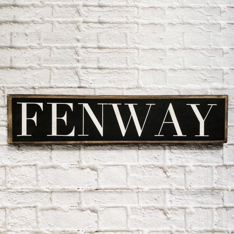 Wedding Gift Boston Wall Sign Fenway Boston MA Sign Closing Gift City and Town Sign Wood Sign Housewarming Gift Fenway Sign