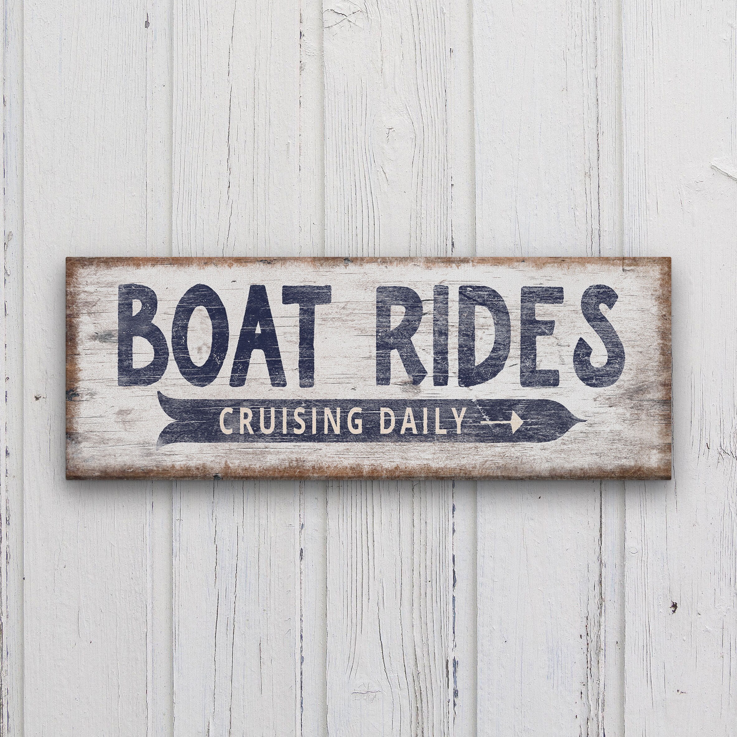Personalized Retro Boat Ride Sign, Customizable Lake Coastal Decor ...