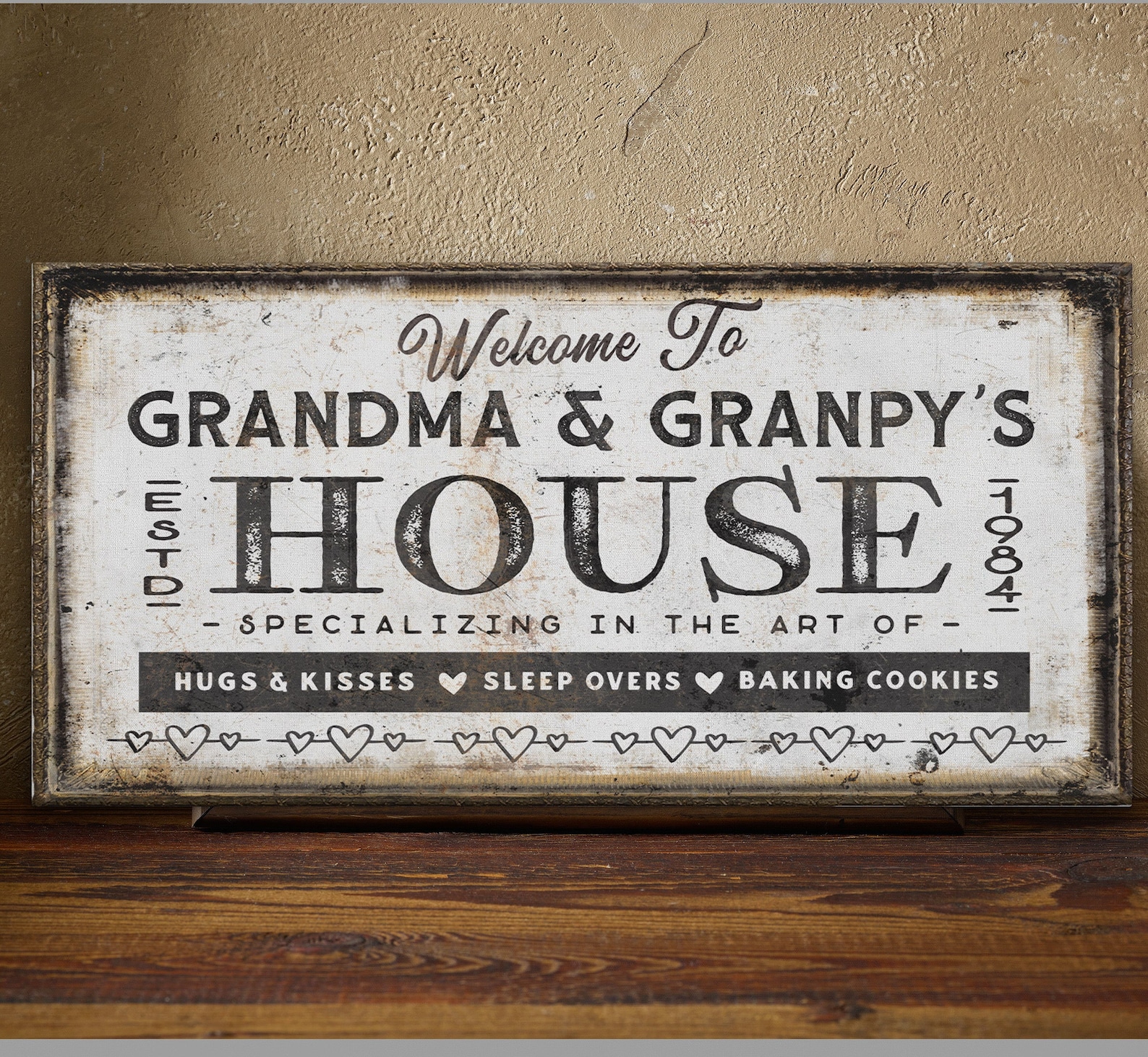 Grandma & Grandpa's House Canvas Sign, Nana Papa Welcome Sign ...