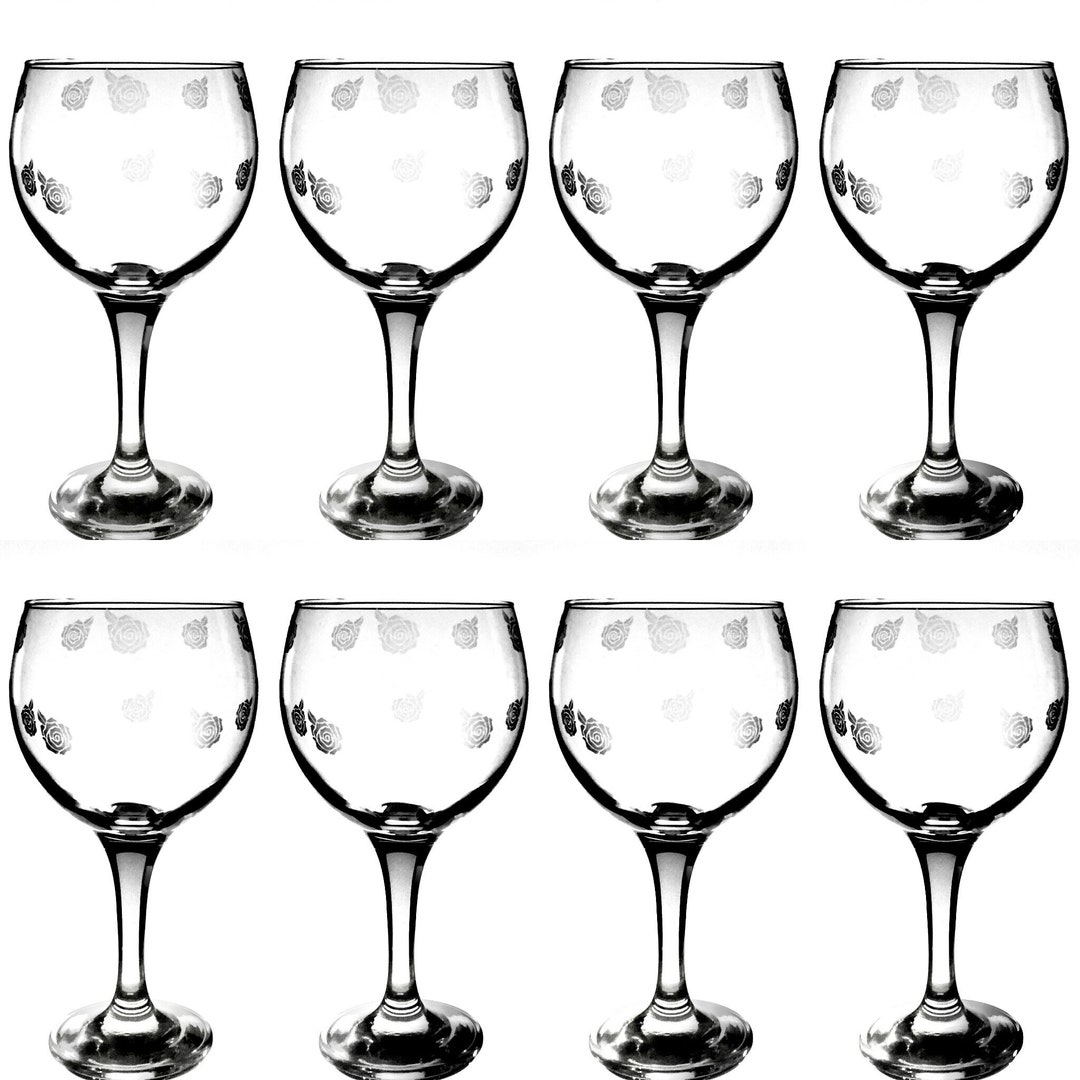 Roses Gin Glasses//etched Gin Glasses//gin Gift//rose//floral//mother's