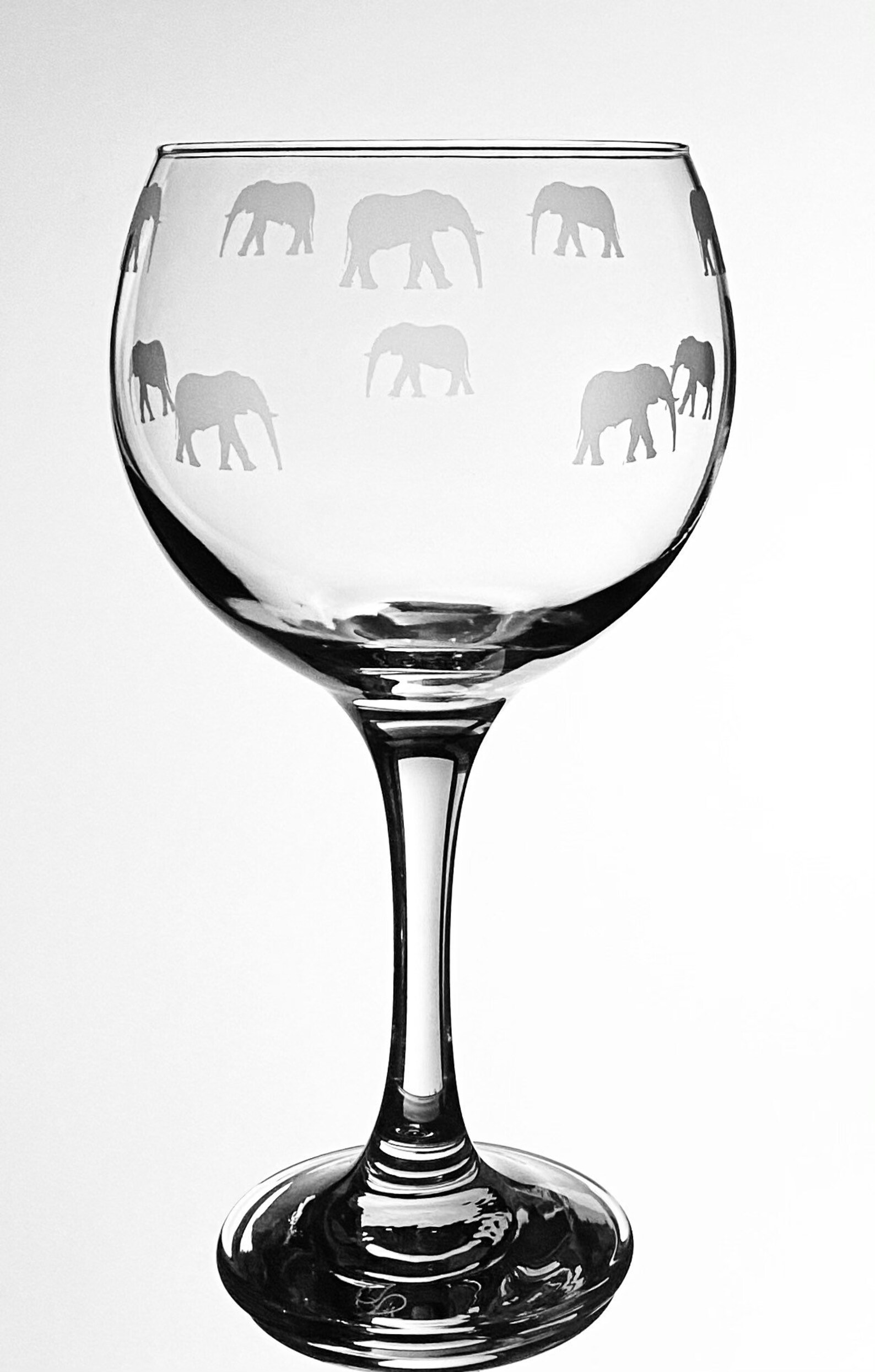 Elephant Etched Gin Glass Elephant Glass Elephants Etsy UK