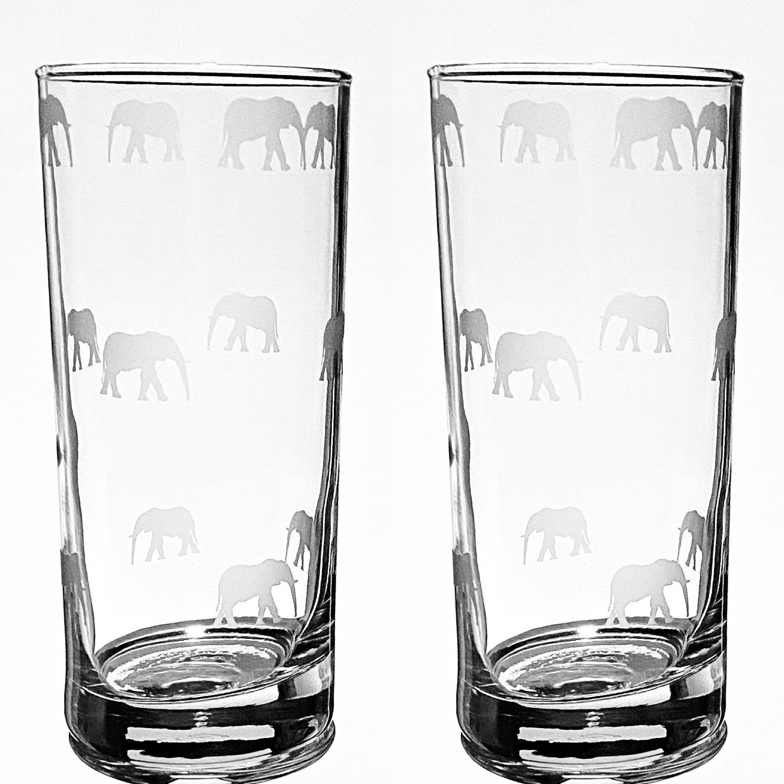Elephant Etched Hiball Glass Elephant Glass Elephant Etsy UK