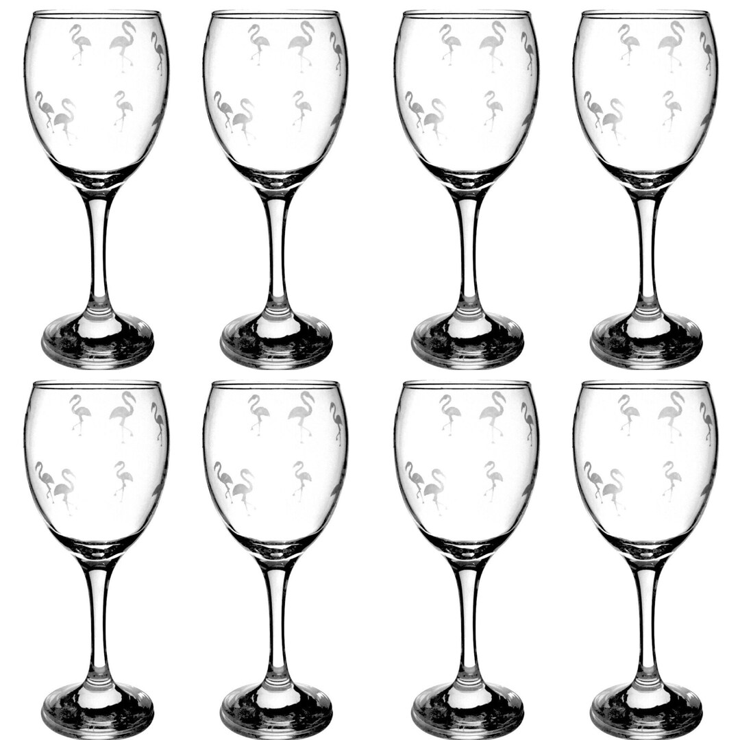 Flamingo Wine Glasses//little Flamingos//hand Etched//flamingo Gift//flamingo Lovers//wine Gift