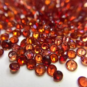 2.5mm Orrenge Sapphires Top Color Diamond Cuts 40 Stones Pack