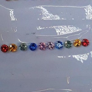 3MM Top Quality Rounds Natural Rainbow Sapphires Ring Set