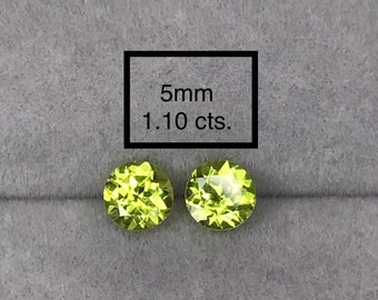 Rare 5mm Rounds Pair Grossular Garnet Loop Clean Stones